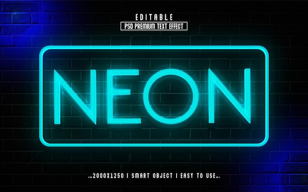 Neon Bearbeitbare Texteffekt-Stilvorlage