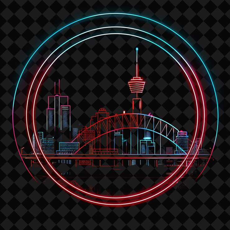 PSD neon cintilante johannesburg metropolis dentro de uma silhueta png y2k monoline cityscape collage art