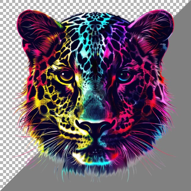 Neon Color Leopard para el diseño vectorial de impresión de camisas