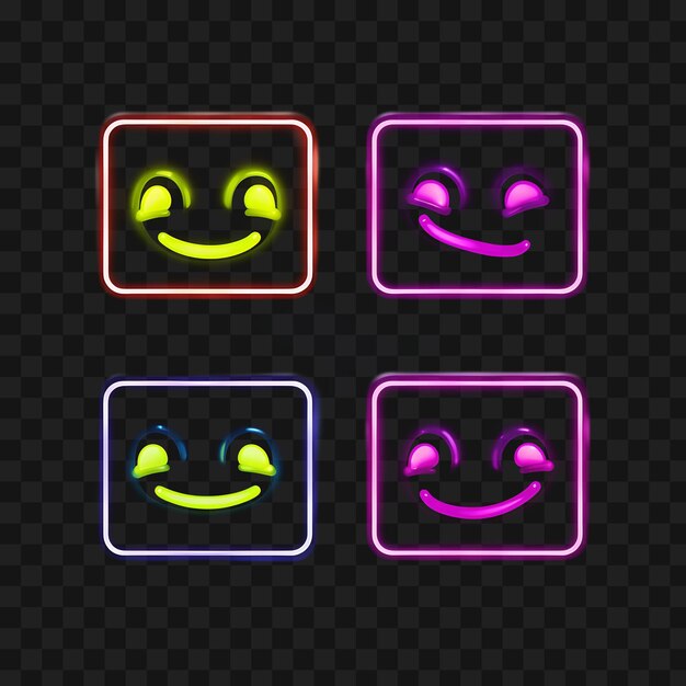 PSD neon design de smirking face icon emoji com astuto secretive e sly expr clipart tatuagem de ideia