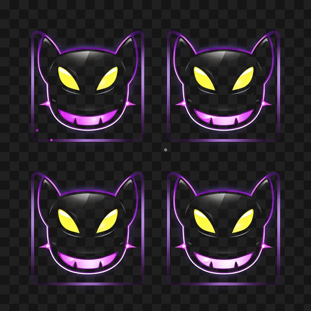 PSD neon expressive emoji stickers emoções diversas e 4k 300pdi designs arquivo psd clipart transparente