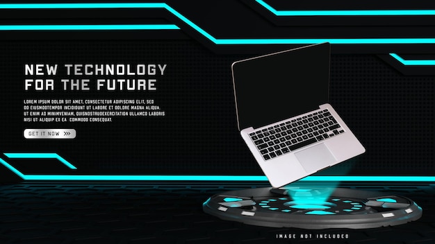 Néon futurístico de pódio de ficção científica