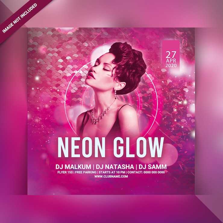 PSD neon-glow-party-flyer