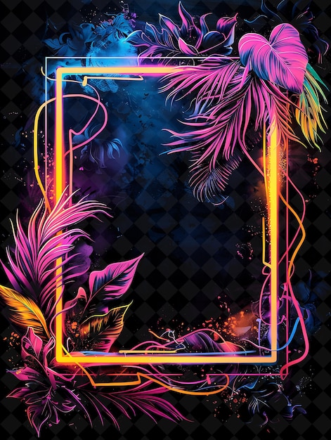 PSD neon graffiti art arcane frame con estilo de graffiti vibrante i neon color frame colección de arte y2k