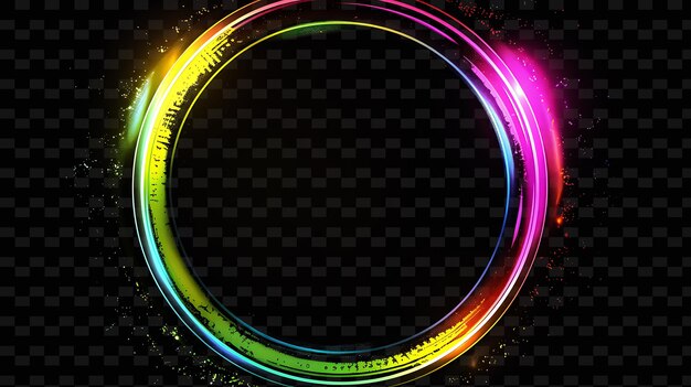 PSD neon halo eine kreisförmige schildtafel mit einem holographischen zentrum pa y2k form kreativer schilddekor