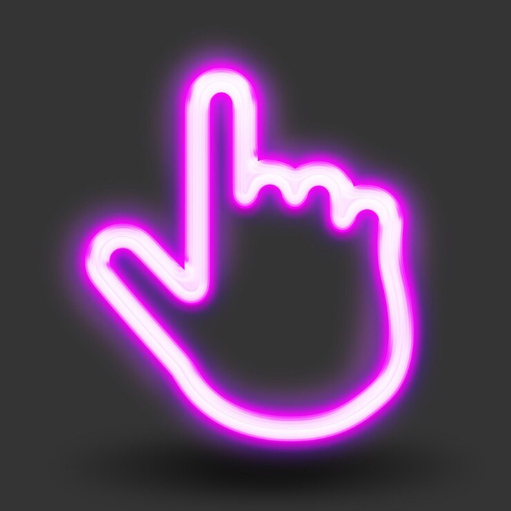 PSD neon hand gesture pointing