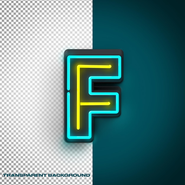 Neon Letter F with Cyberpunk Style
