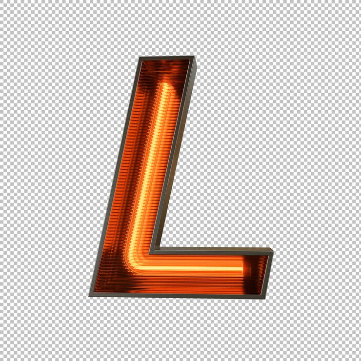 PSD neon light alphabet em fundo transparente