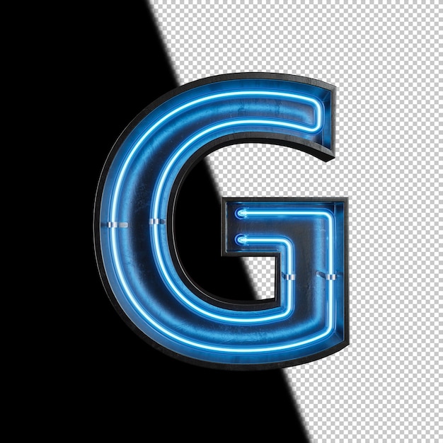 Neon light letter g