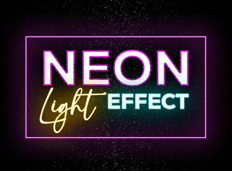 PSD neon light text style effect colorful neon glow text effect psd scaricabile gratuitamente