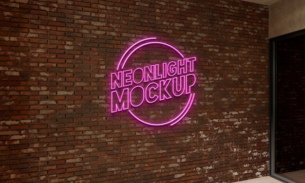 Neon-logo-effekt im innenbereich