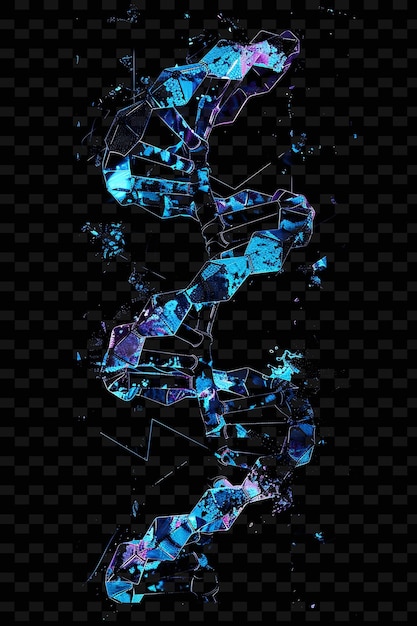 PSD neon luminescente dna strands glitched dna texture material d y2k texture forma arte de decoração de fundo