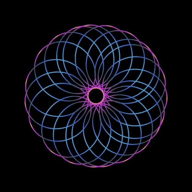 Neon Mandala Una abstracción geométrica radiante y psicodélica
