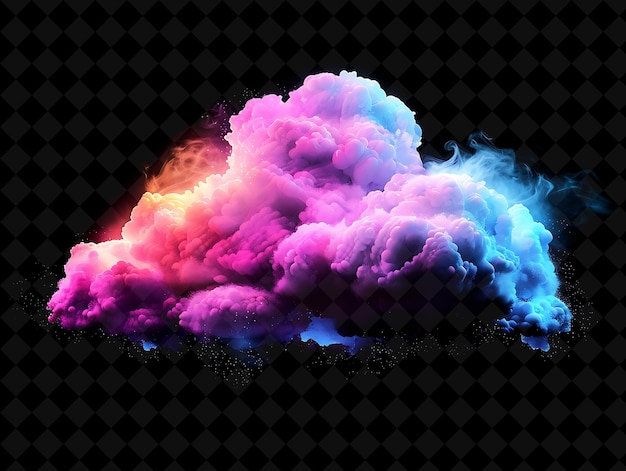 PSD neon marshmallow cloud feito com fluffy marshmallow fragment neon color comida bebida colecção y2k