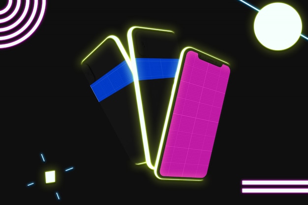 Neon mobile mockup