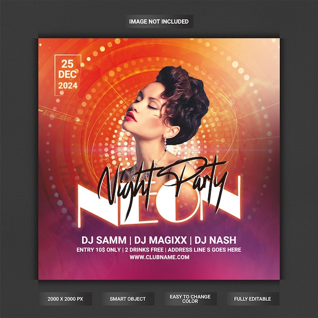 Neon-nacht-party-flyer