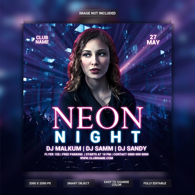 Neon-Nacht-Party-Flyer