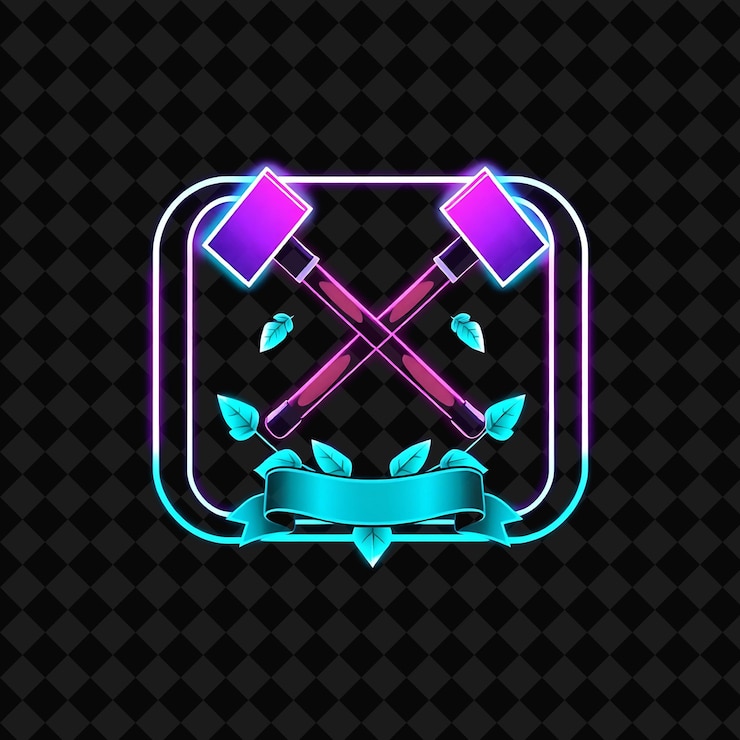 PSD el neón parpadeante dentro de una insignia rectangular con esquinas redondeadas en el interior está decorado con una h cruzada