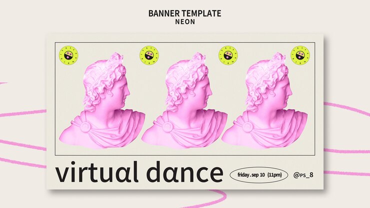 PSD neon-party-banner-vorlage