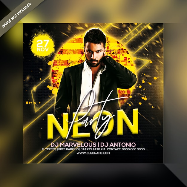 Neon party flyer