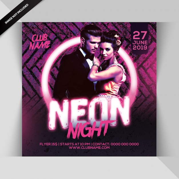 PSD neon party flyer