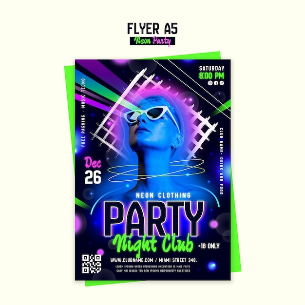 Neon-Party-Vorlage für Spaß