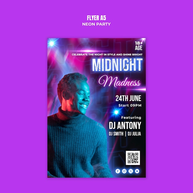 Neon-Party-Vorlage