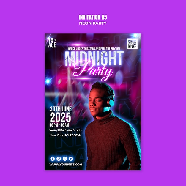 Neon-Party-Vorlage