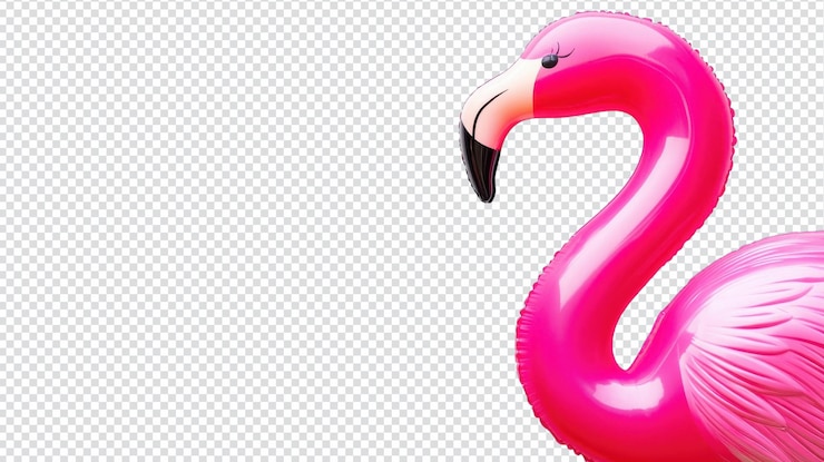 PSD un neon pink flamingo floatie para la diversión de verano y las fiestas en la piscina perfecto para el ocio y la relajación en entornos acuáticos