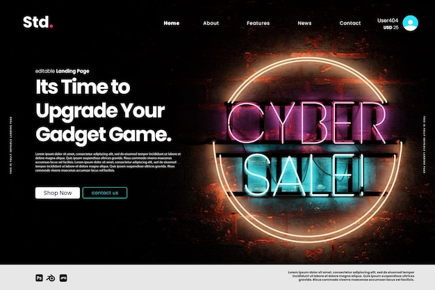 Neon sign landing page