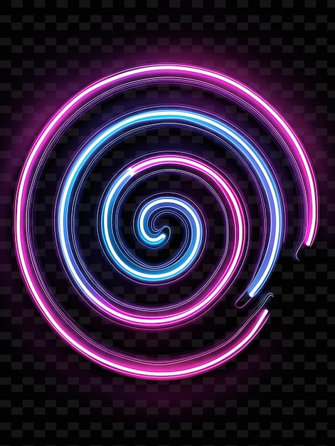 PSD neon-spiralschilder mit einer spiralförmigen tafel neon-rahmen y2k-form kreatives schilddekor