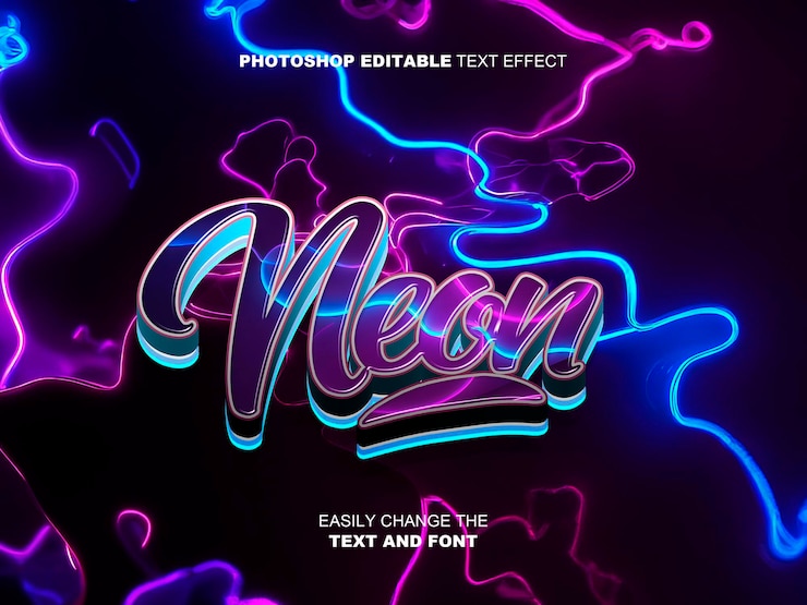 PSD neon testo psd