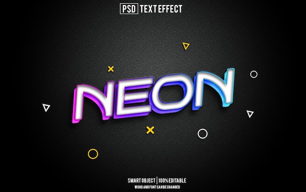 neon text effect font editable typography 3d text