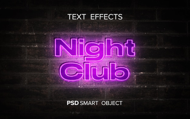 neon text effect mock-up