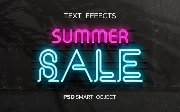 PSD neon-texteffekt-modell