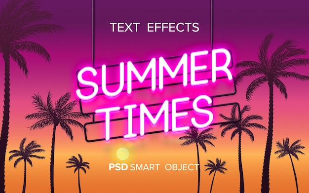 PSD neon-texteffekt-modell