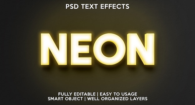 Neon vergilbt texteffekt