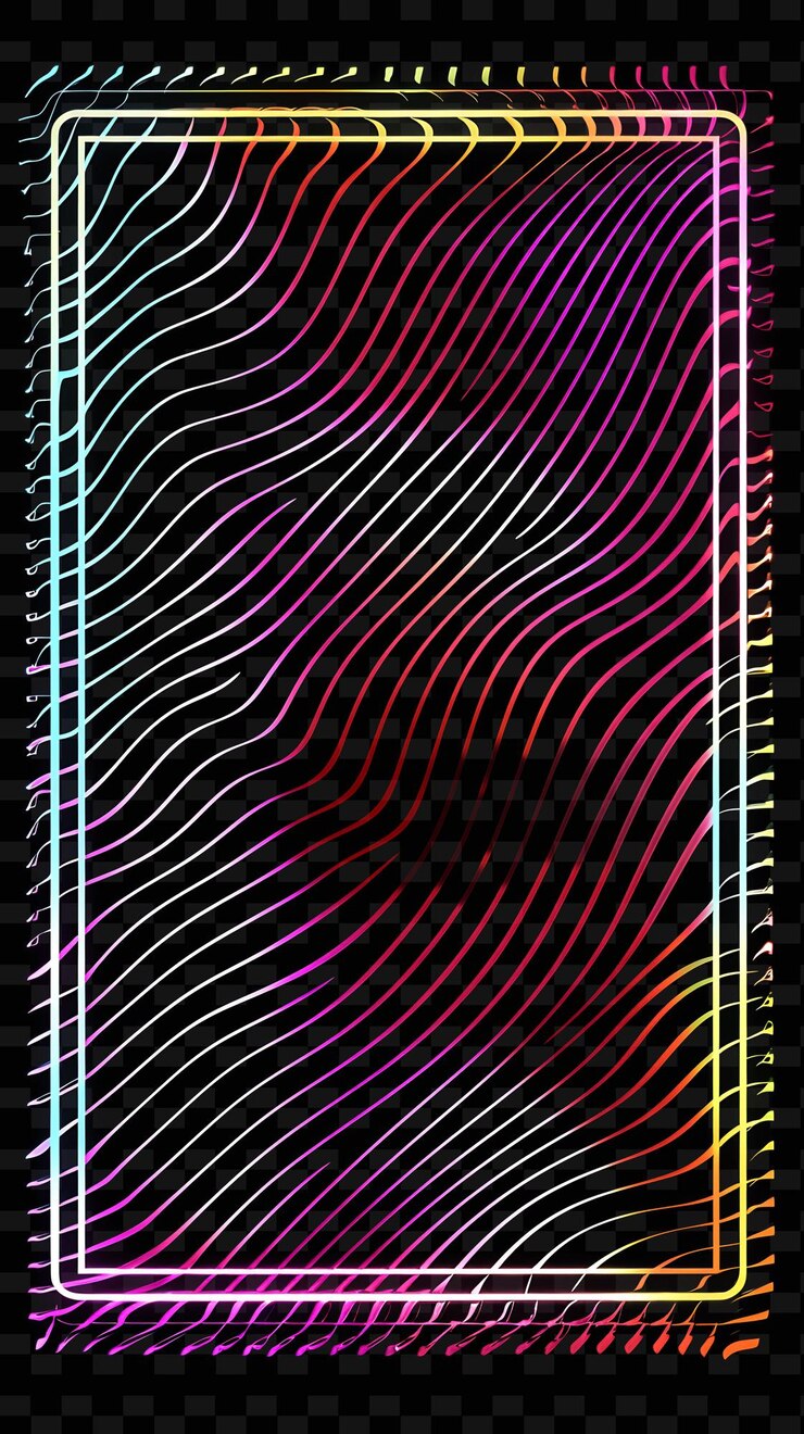 PSD neon wave un cartel con proyecciones holográficas arreglado en forma de y2k decoración creativa de carteles