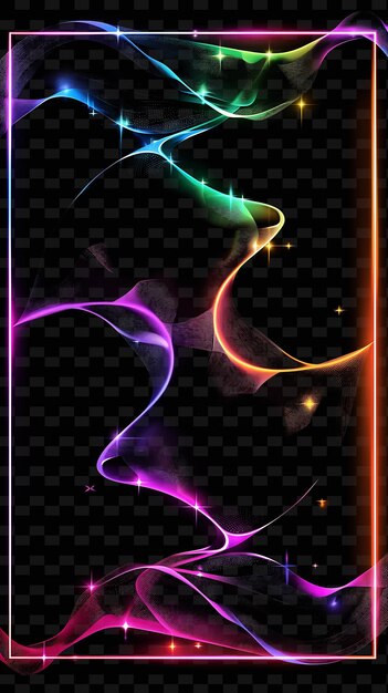 Neon Wave Un Panneau D'affichage Avec Des Projections Holographiques Arrangé Y2k Forme Décor De Panneau Créatif