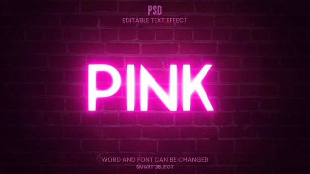 PSD neonlicht 3d leuchtender texteffekt bearbeitbare photoshop psd