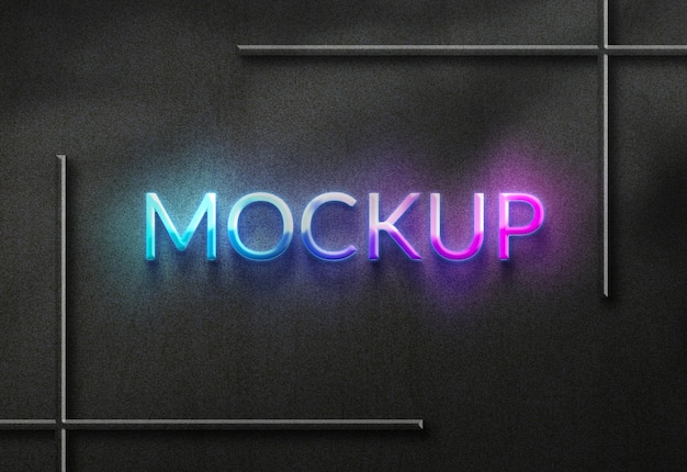 Neonlicht-Logo-Mockup-Design
