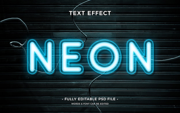 PSD neonlicht-texteffekt