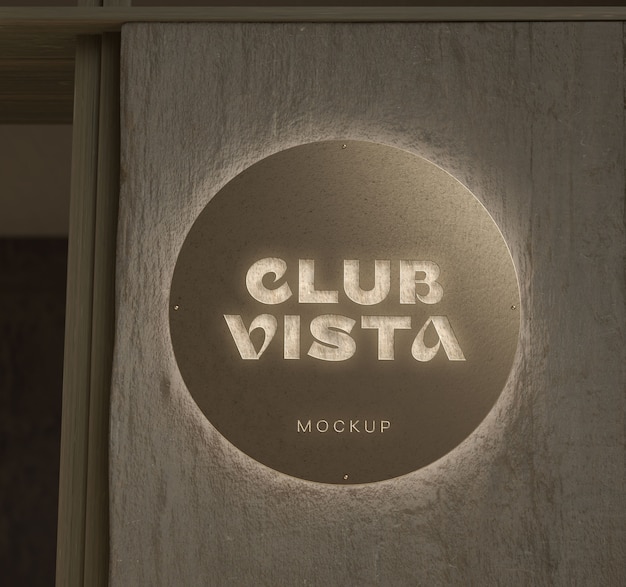 Neonlichter auf der Straße, Mockup für ein Schild.
