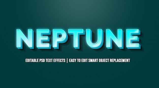 Neptun in 3d blue text effects