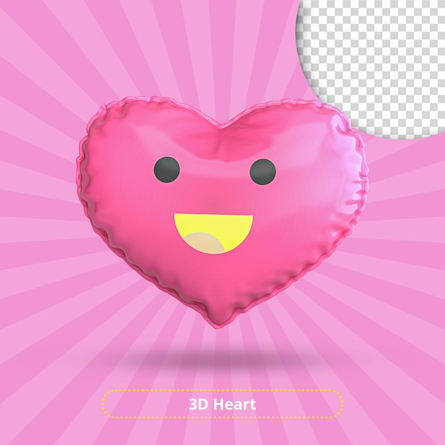 PSD nerd faceheart 3d renderização