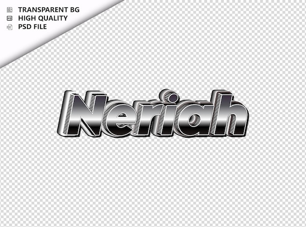 PSD neriah typographie texte argent noir psd transparent