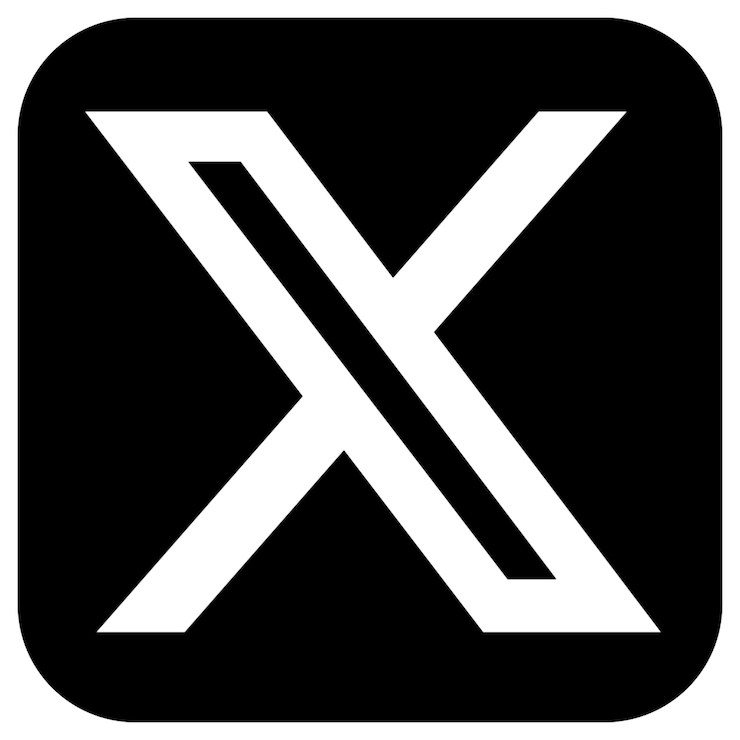 PSD nero nuovo logo twitter x icona quadrata