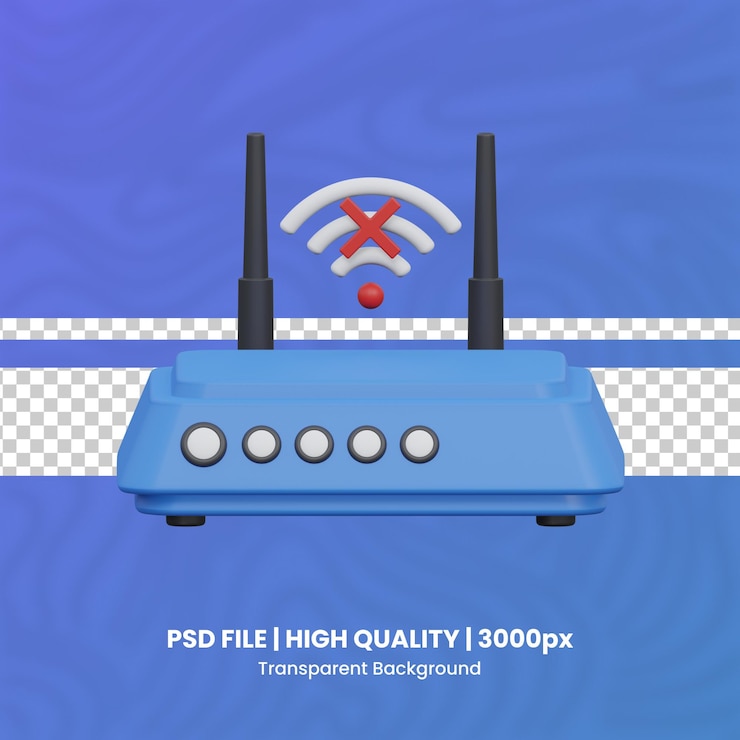 PSD nessuna connessione illustrazione dell'icona 3d