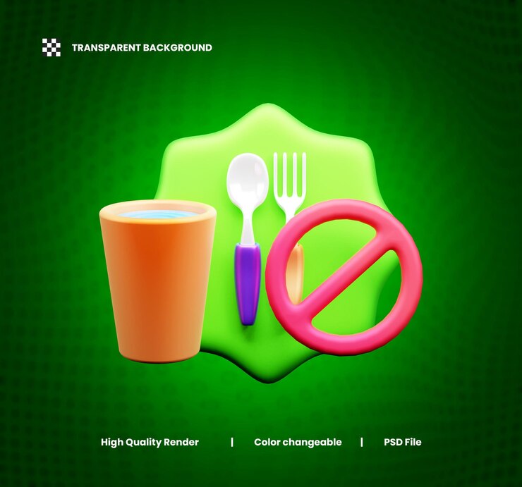 PSD nessuna icona 3d di cibo o mese di ramadan nessuna illustrazione di icona 3d di cibo