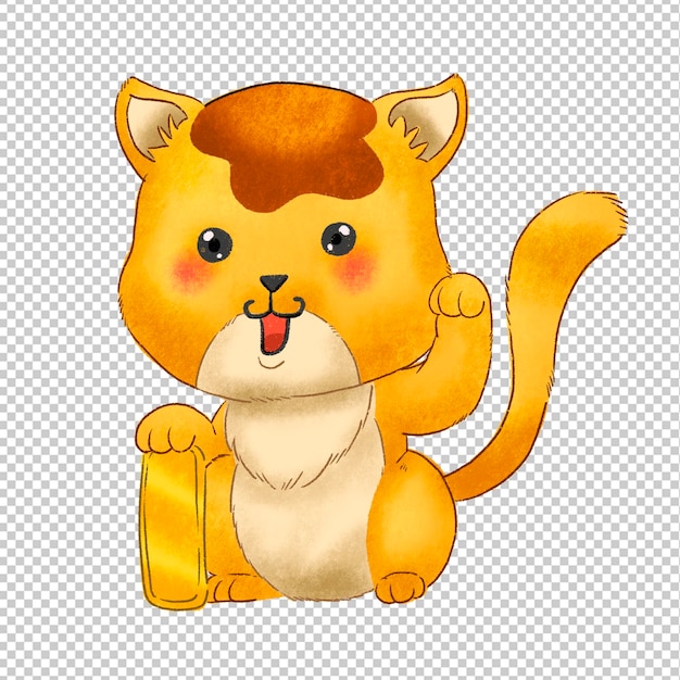 Nette Katze mit Münze